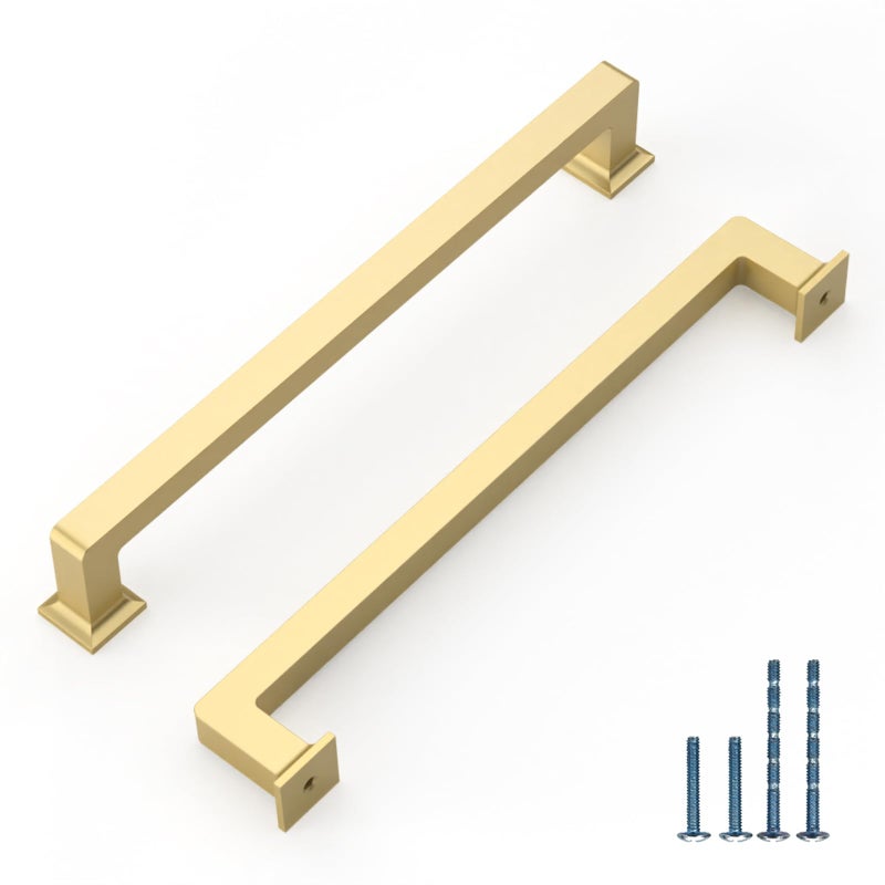 KNOKLOCK 10 Pack 8.8 Inch(224mm) Kitchen Cabinet Handles Gold Cabinet Pulls Kitchen Cabinet Hardware Drawer Pulls for Dresser Cupboard Wardrobe - Image 1